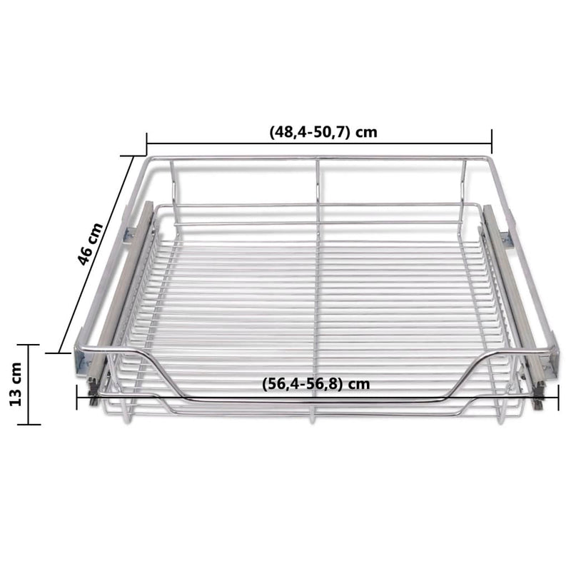 Pull-Out Wire Baskets 2 pcs Silver 23.6"
