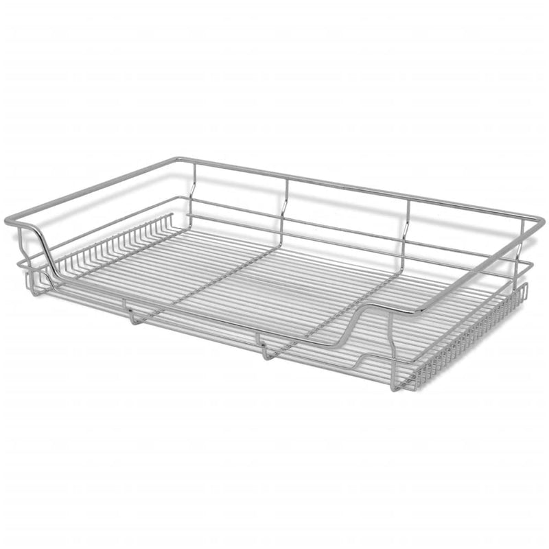 Pull-Out Wire Baskets 2 pcs Silver 31.5"
