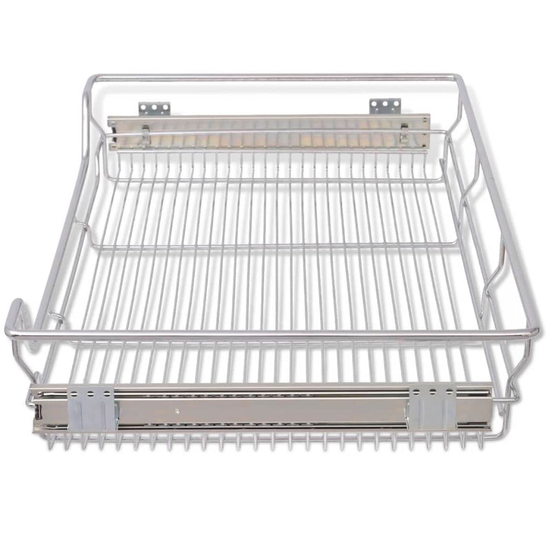 Pull-Out Wire Baskets 2 pcs Silver 31.5"