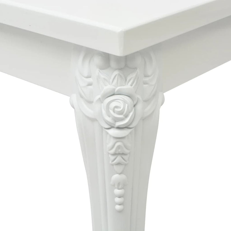 Dining Table 45.7"x26"x30" High Gloss White