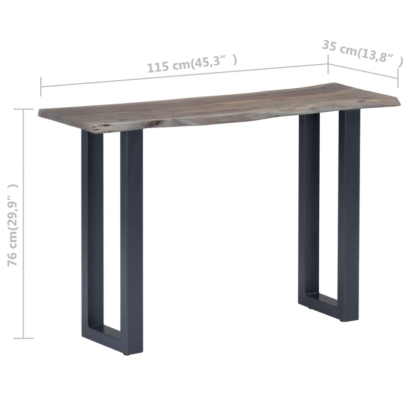 Console Table Gray 45.3"x13.8"x29.9" Solid Acacia Wood and Iron