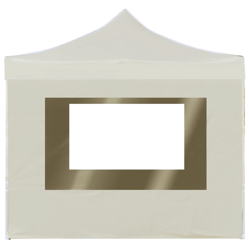 Professional Folding Party Tent with Walls Aluminium 118.1"x118.1" Cream