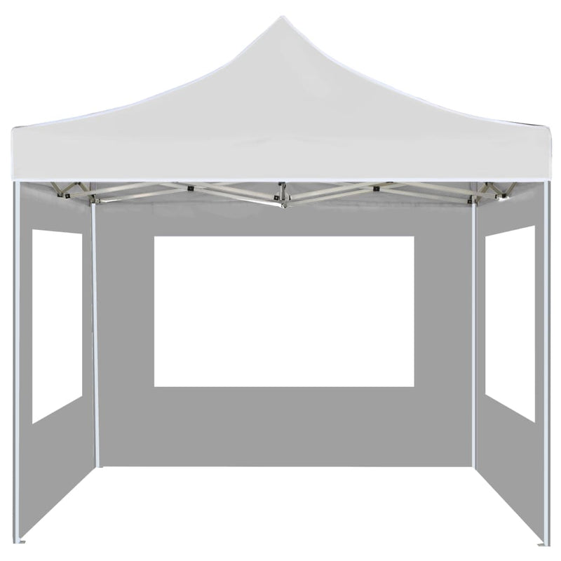 Professional Folding Party Tent with Walls Aluminium 118.1"x118.1" White