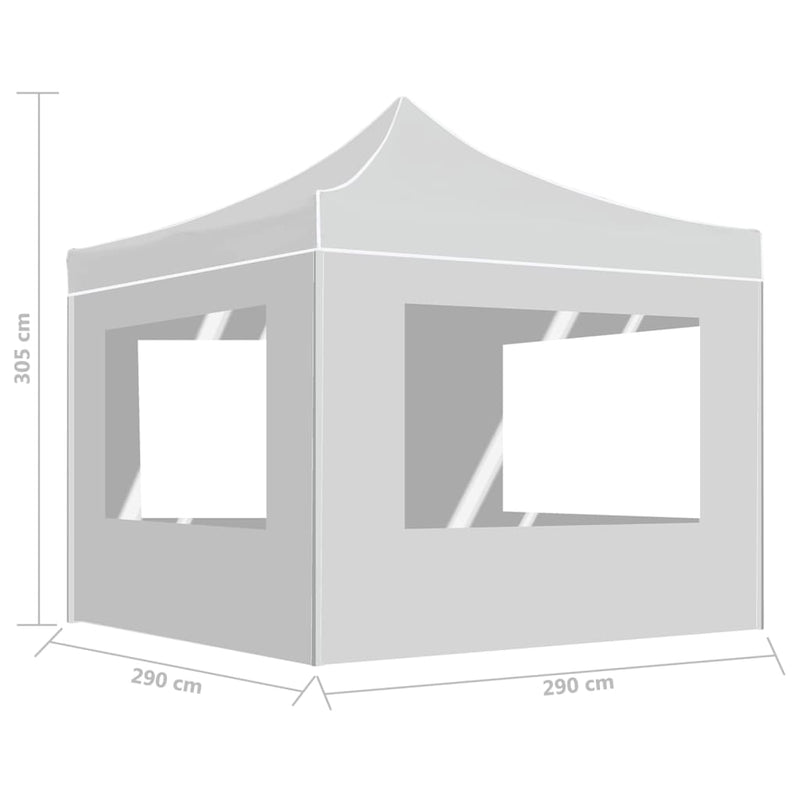 Professional Folding Party Tent with Walls Aluminium 118.1"x118.1" White