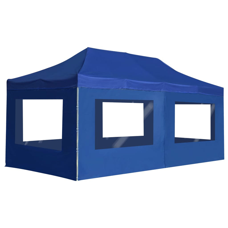 Professional Folding Party Tent with Walls Aluminium 236.2"x118.1" Blue