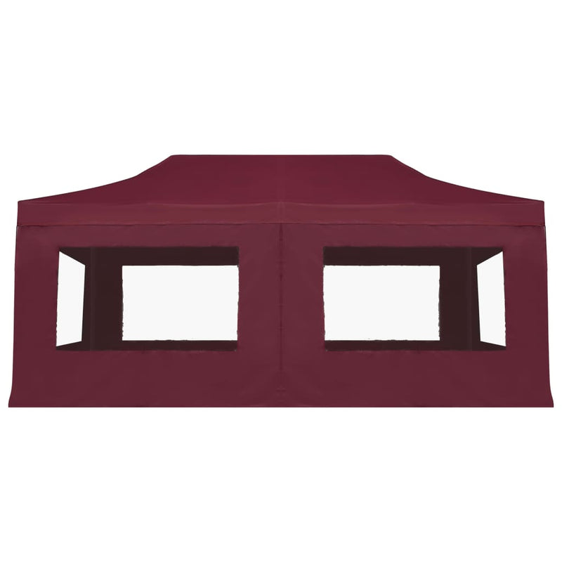 Professional Folding Party Tent with Walls Aluminium 236.2"x118.1" Wine Red