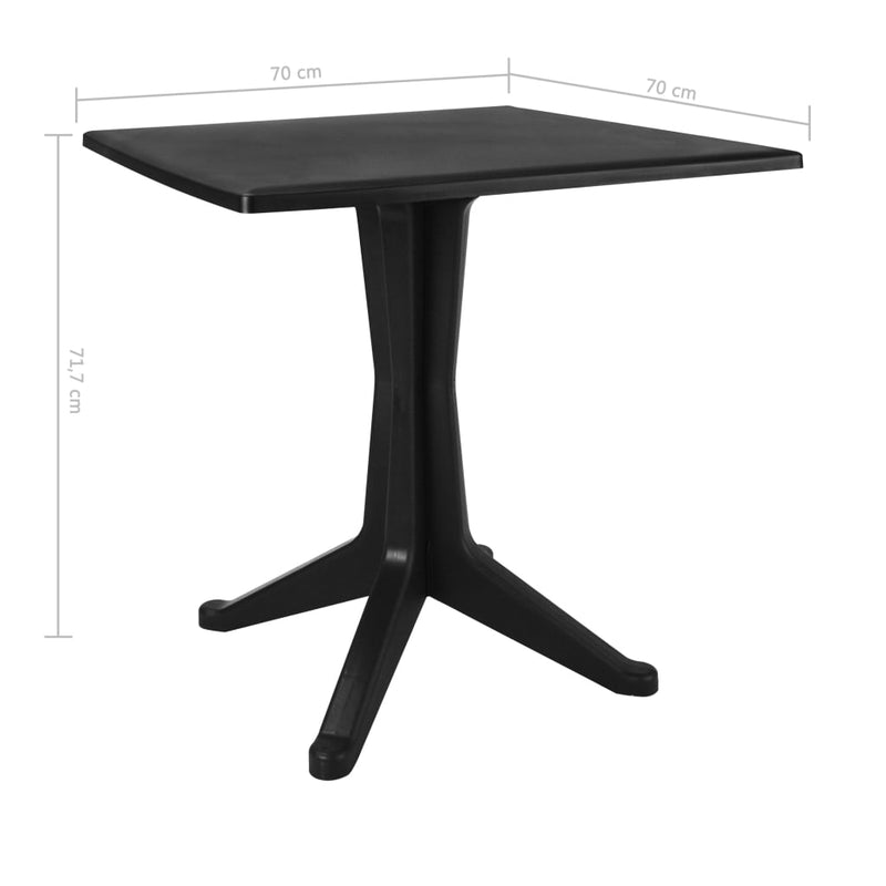 Patio Table Anthracite 27.6"x27.6"x28.2" Plastic
