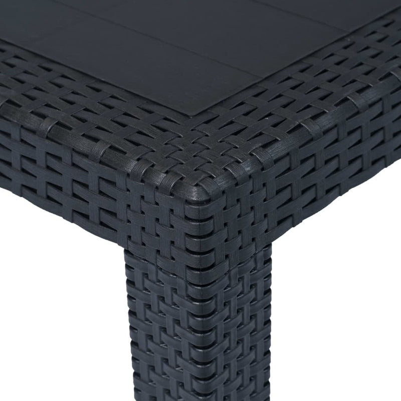 Patio Table Anthracite 31.1"x31.1"x28.3" Plastic Rattan Look