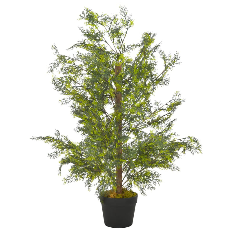 Artificial Plant Cypress Tree with Pot Green 35.4"