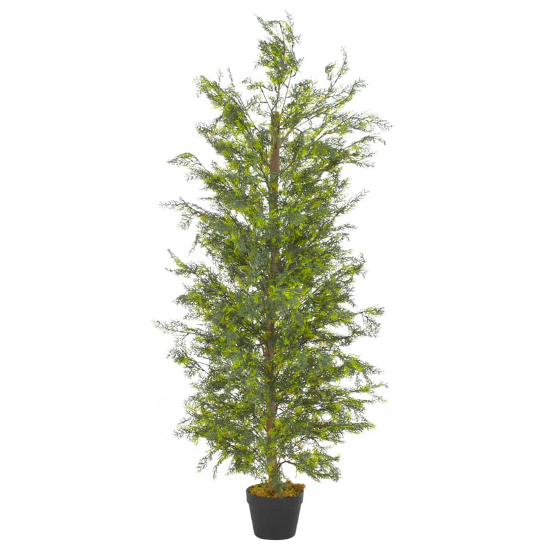 Artificial Plant Cypress Tree with Pot Green 59.1"