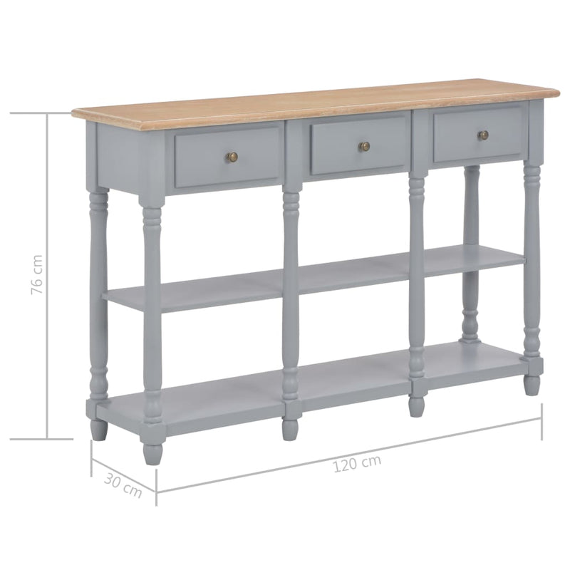 Console Table Gray 47.2"x11.8"x29.9" MDF