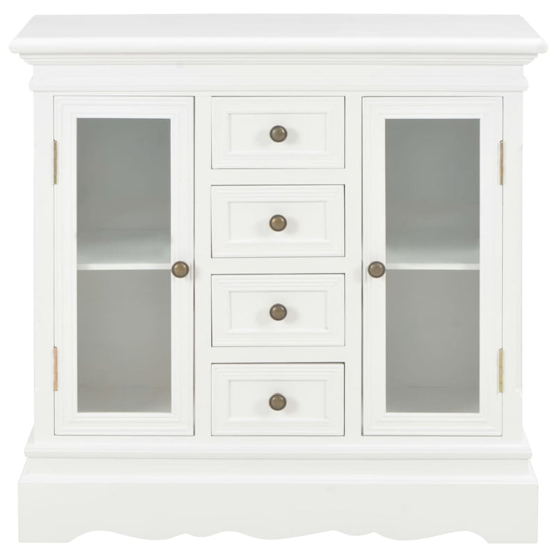 Sideboard White 27.6"x11"x27.6" Solid Pine Wood