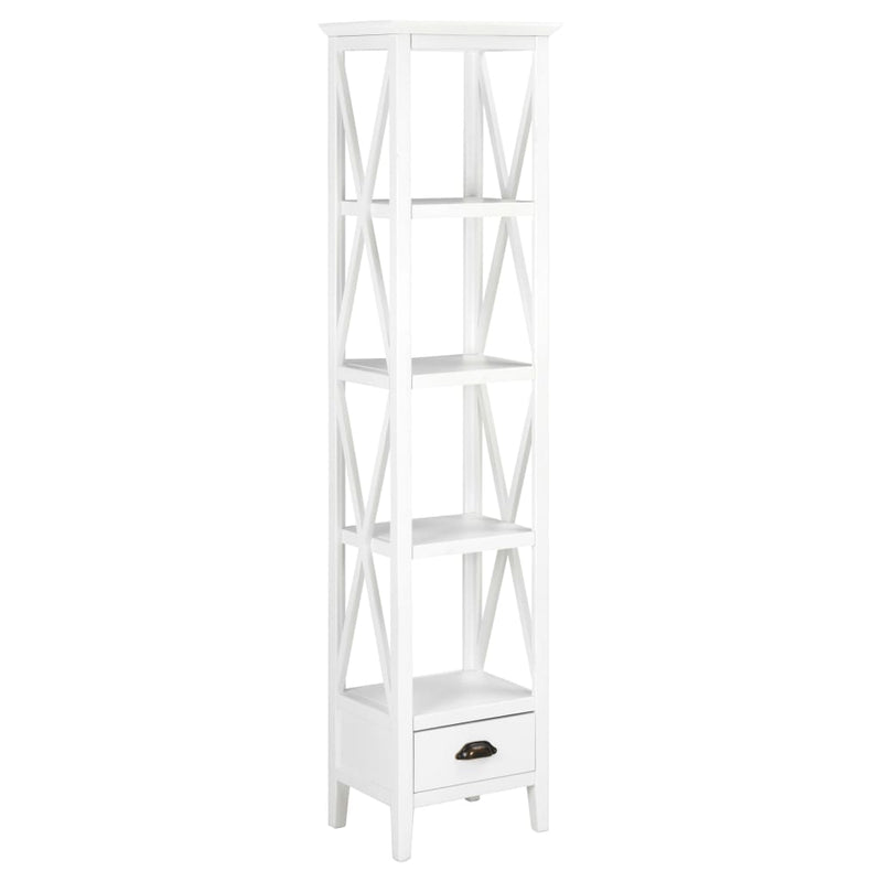 Bookcase with 1 Drawer White 15.7"x11.8"x66.9" MDF