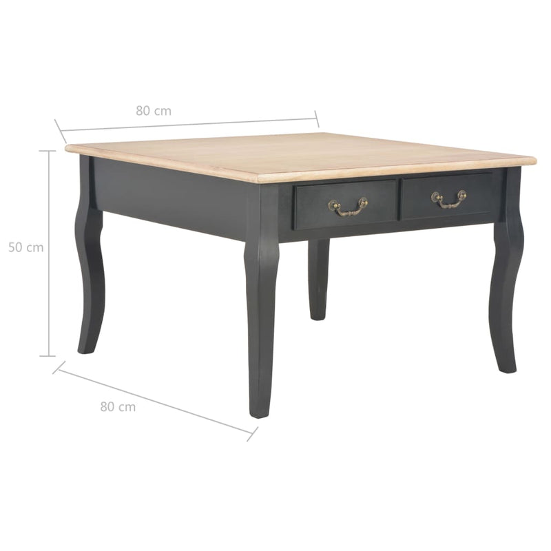 Coffee Table Black 31.5"x31.5"x19.7" Wood