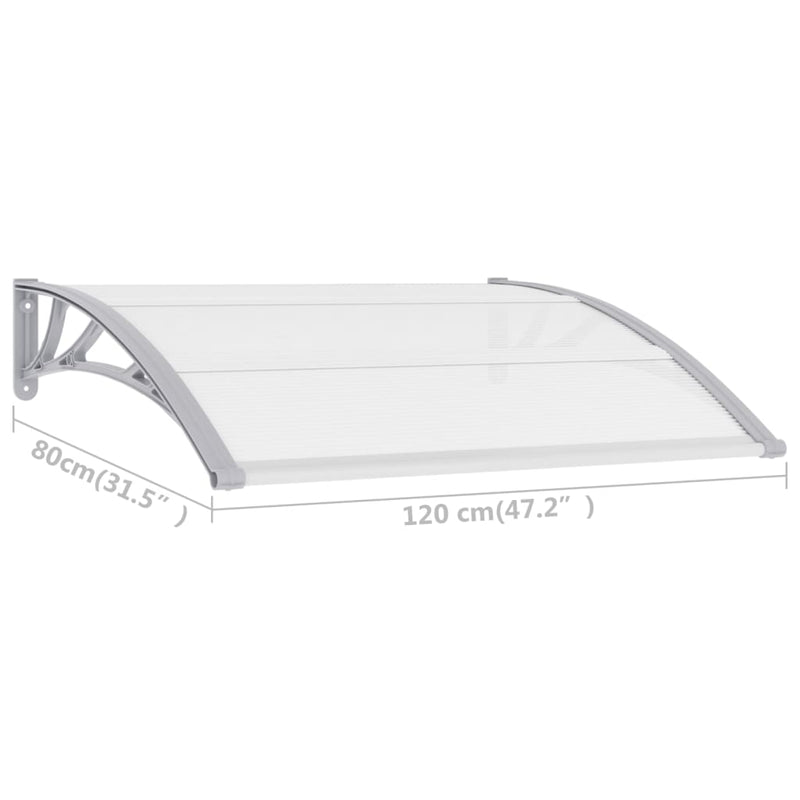 Door Canopy Gray and Transparent47.2"x31.5" PC
