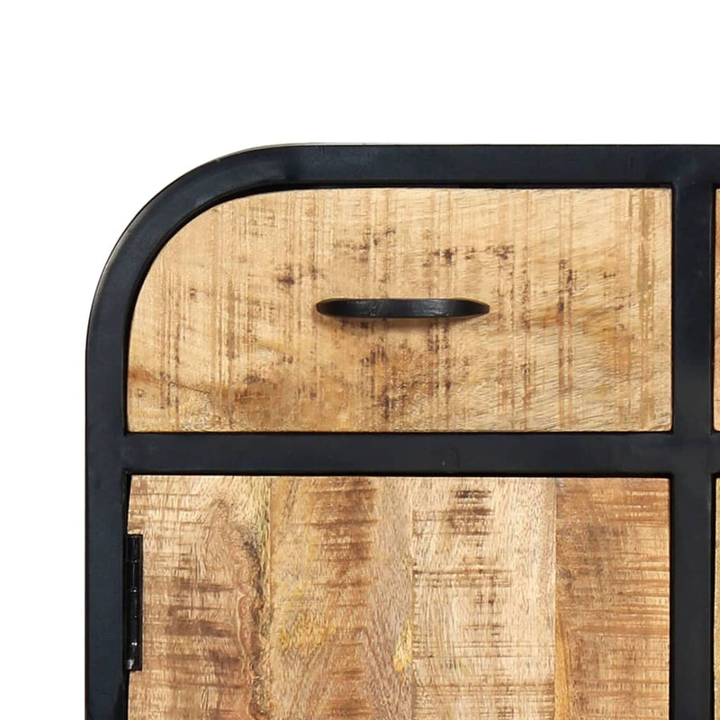 Sideboard 23.6"x11.8"x29.5" Solid Mango Wood and Iron