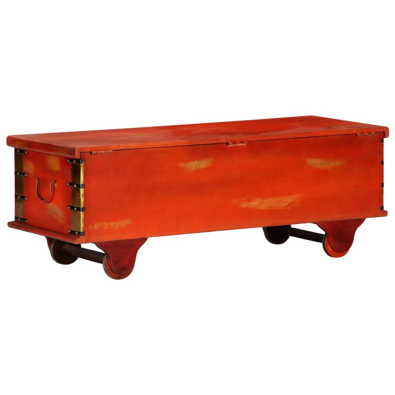 Storage Box Red 43.3"x15.7"x15.7" Solid Acacia Wood