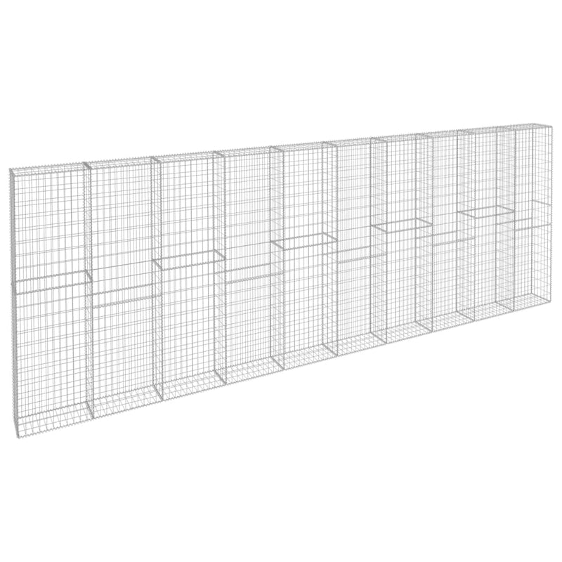 Gabion Wall with Covers Galvanised Steel 236.2"x11.8"x78.7"