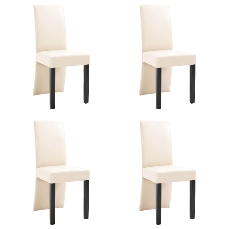 Dining Chairs 4 pcs Cream Faux Leather