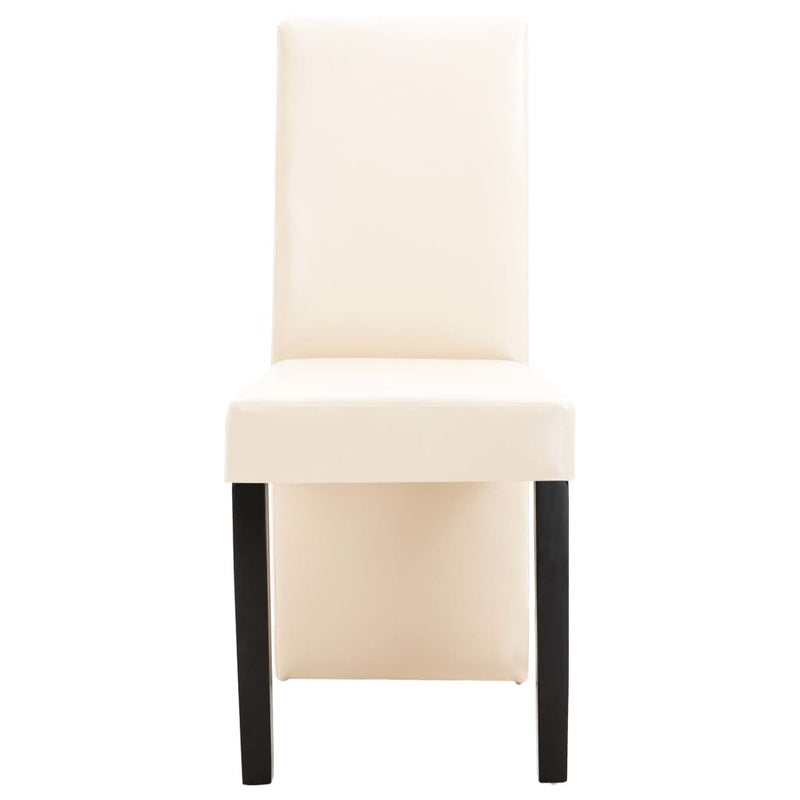 Dining Chairs 4 pcs Cream Faux Leather