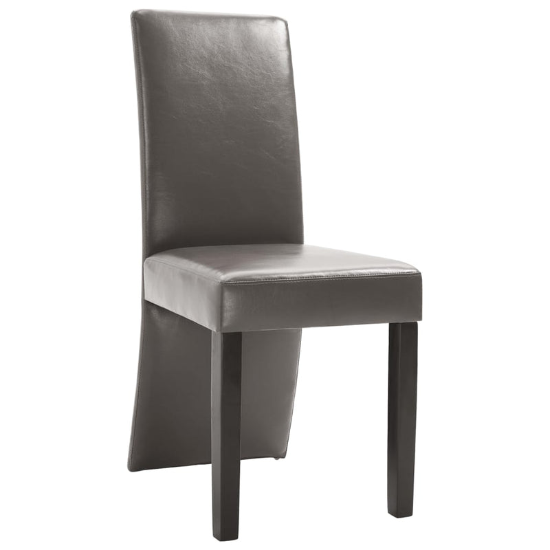 Dining Chairs 2 pcs Gray Faux Leather