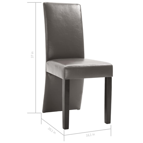 Dining Chairs 2 pcs Gray Faux Leather