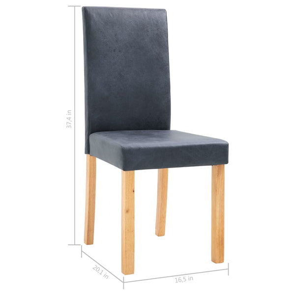 Dining Chairs 4 pcs Gray Faux Leather