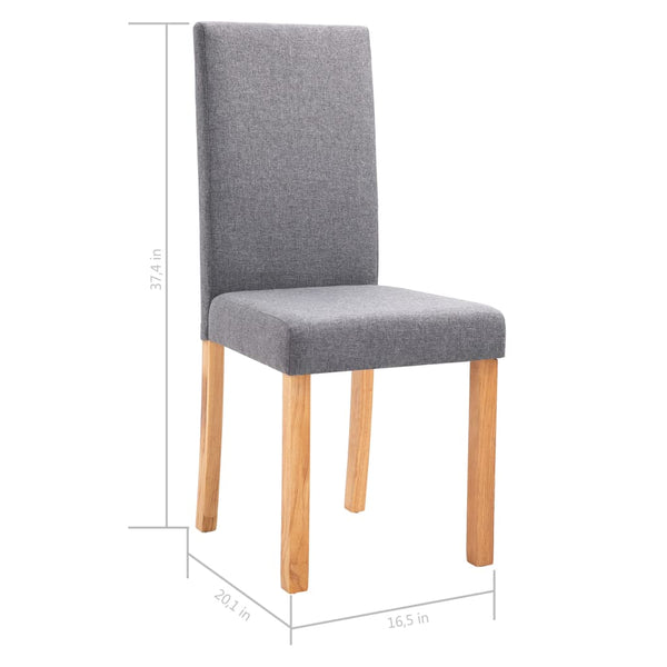 Dining Chairs 2 pcs Light Gray Fabric