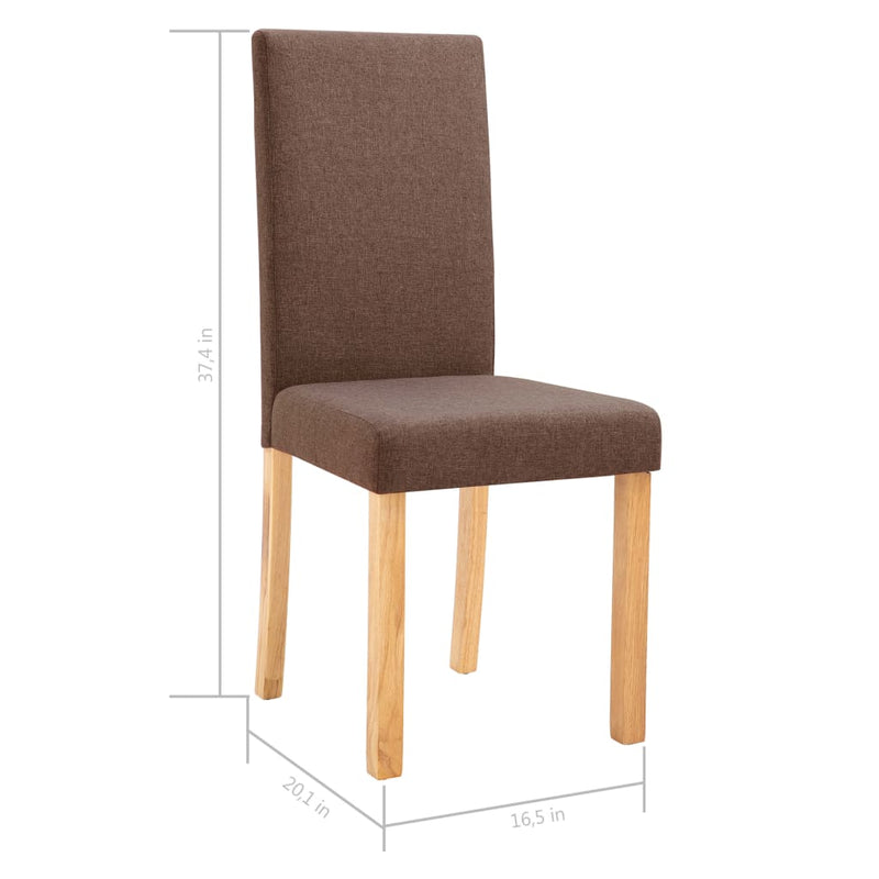 Dining Chairs 4 pcs Brown Fabric
