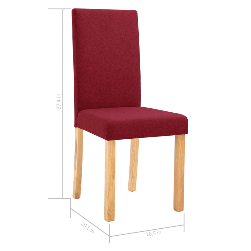 Dining Chairs 4 pcs Wine Red Fabric