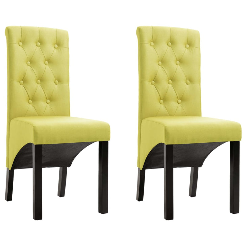 Dining Chairs 2 pcs Green Fabric