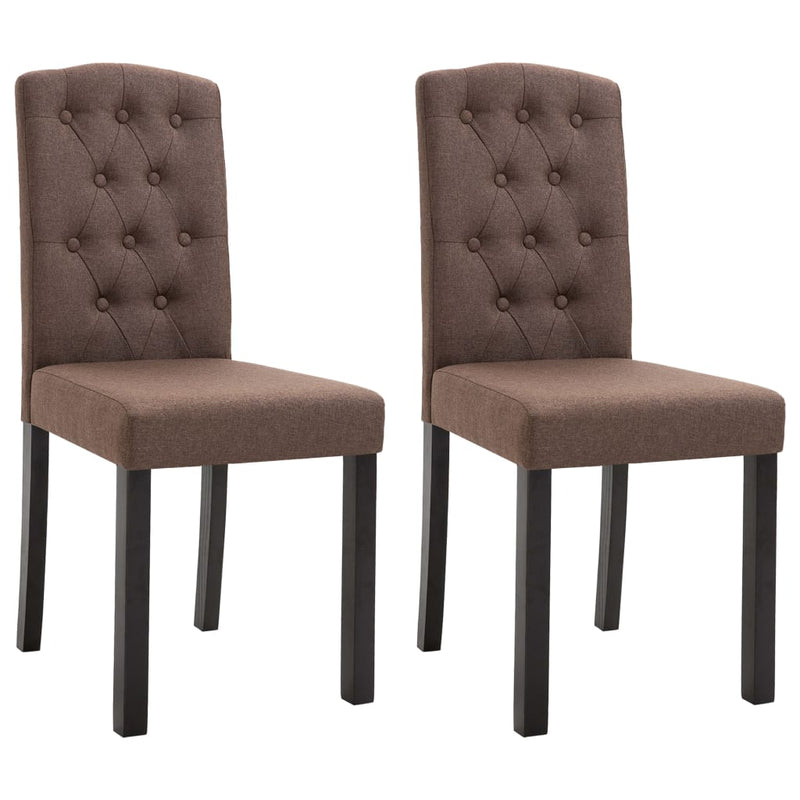 Dining Chairs 2 pcs Brown Fabric