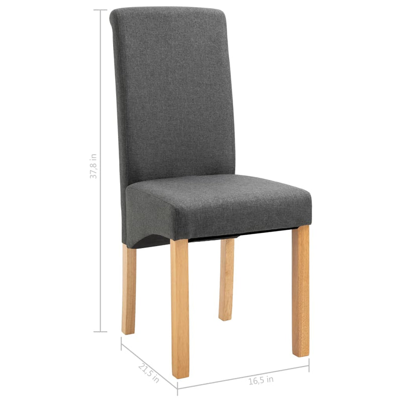 Dining Chairs 2 pcs Gray Fabric