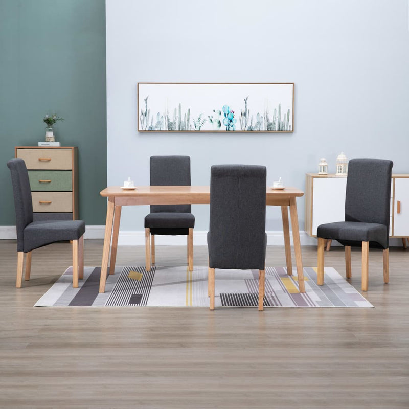Dining Chairs 4 pcs Gray Fabric
