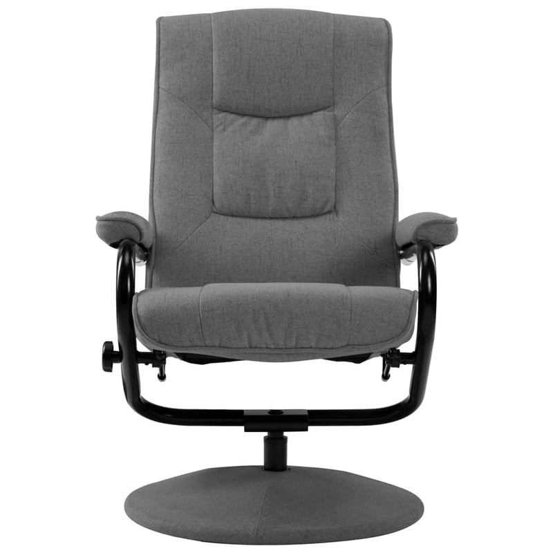 Recliner Chair with Footrest Light Gray Fabric