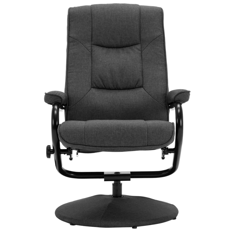 Recliner Chair with Footrest Dark Gray Fabric