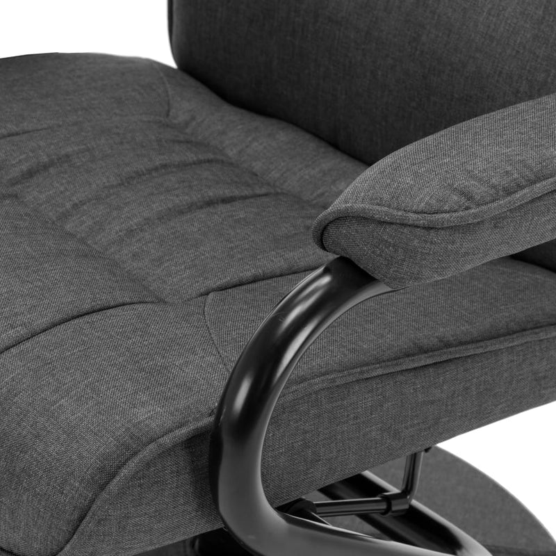 Recliner Chair with Footrest Dark Gray Fabric