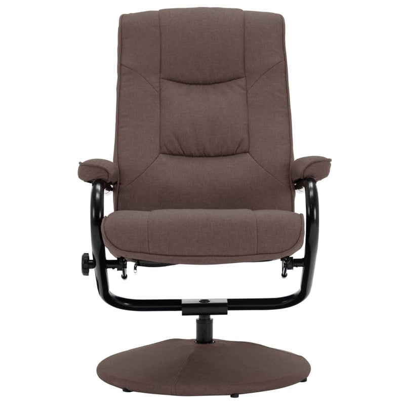 Recliner Chair with Footrest Brown Fabric