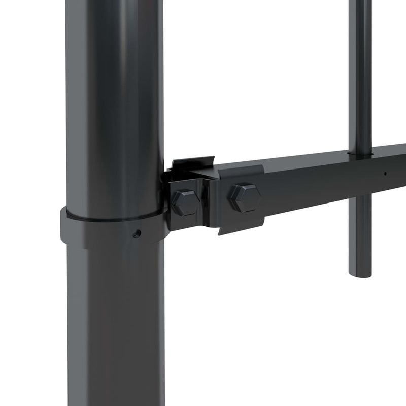 Garden Fence with Spear Top Steel 66.9"x23.6" Black
