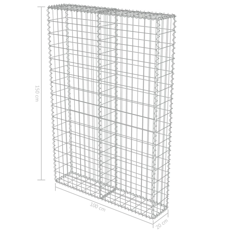 Gabion Wall with Covers Galvanized Steel 39.4"x7.87"x59"