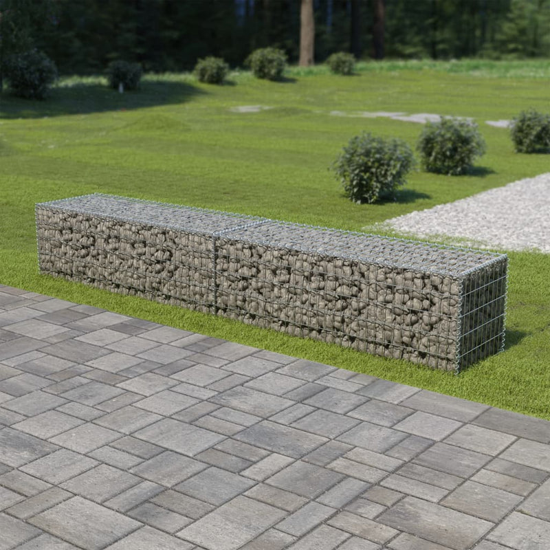 Gabion Wall with Covers Galvanized Steel 118"x19.7"x19.7"