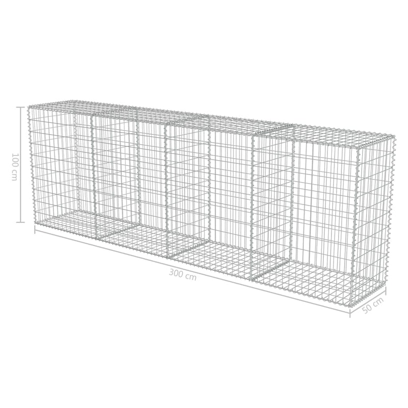 Gabion Wall with Covers Galvanized Steel 118"x19.7"x39.4"