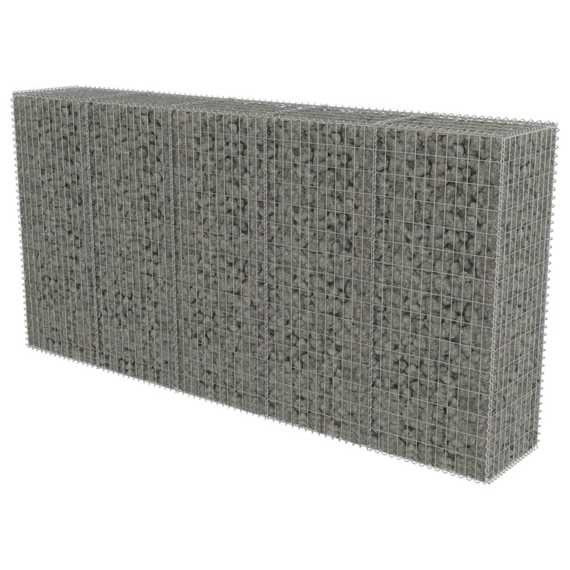 Gabion Wall with Covers Galvanized Steel 118"x19.7"x59"