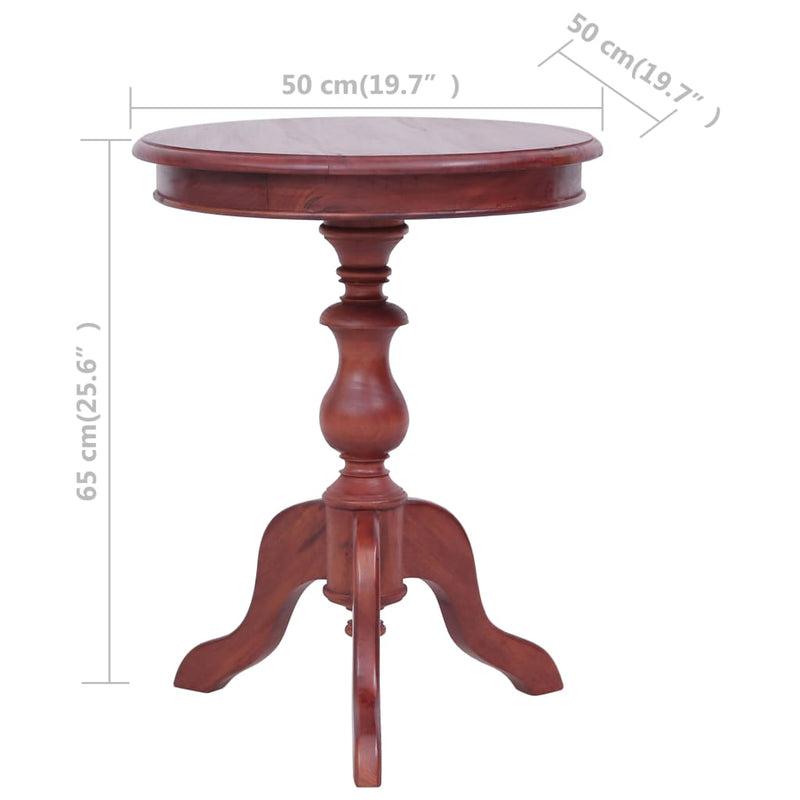 Side Table Brown 19.7"x19.7"x25.6" Solid Mahogany Wood