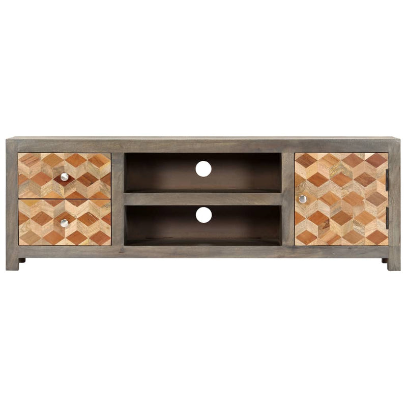 TV Cabinet Gray 47.2"x11.8"x15.8" Solid Mango Wood