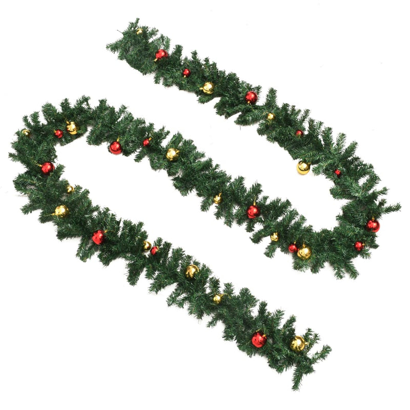Christmas Garland Decorated with Baubles 32.8'