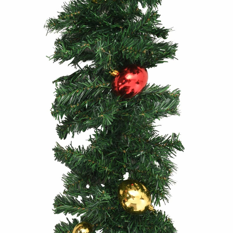 Christmas Garlands 4 pcs with Baubles Green 106.2" PVC