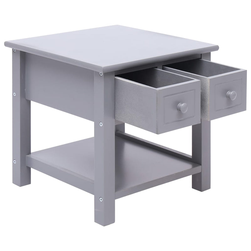 Side Table Gray 15.7"x15.7"x15.7" Paulownia Wood