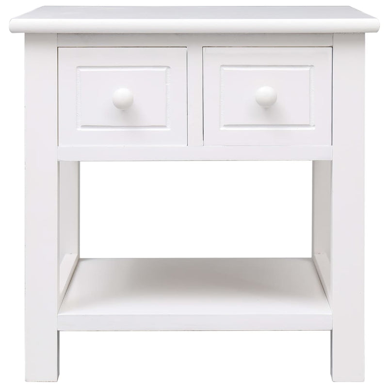 Side Table White 15.7"x15.7"x15.7" Paulownia Wood