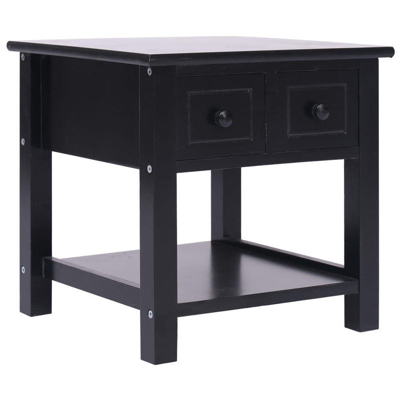 Side Table Black 15.7"x15.7"x15.7" Paulownia Wood